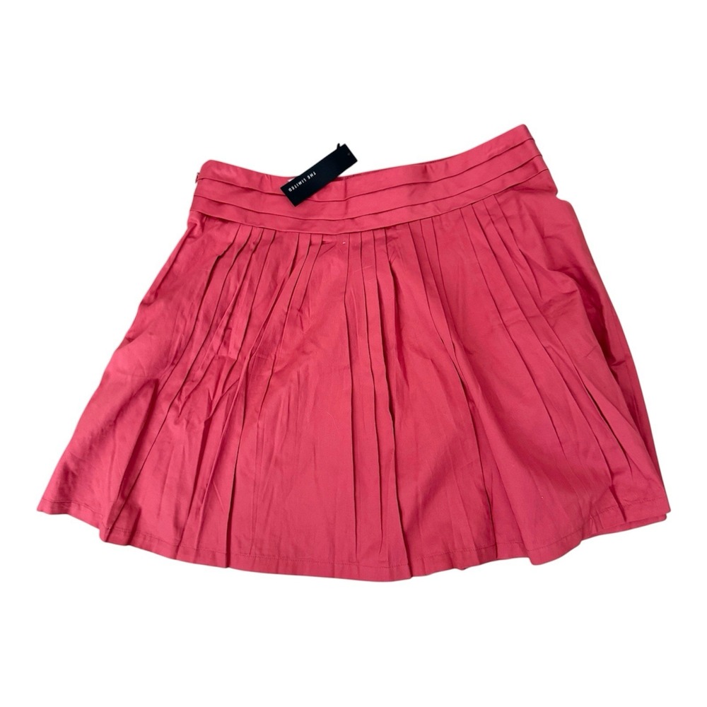 THE LIMITED (NWT) Women's Salmon Pleated Circle Cotton Mini Skirt (Size‎ 4)